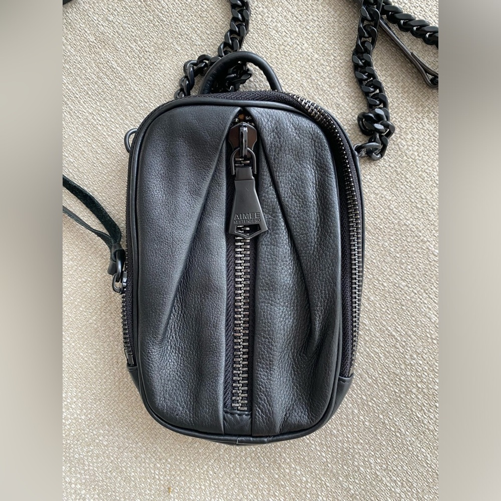 Aimee Kestenberg Bag Tamitha Phone Crossbody with RFID Black Leather Mini Bag